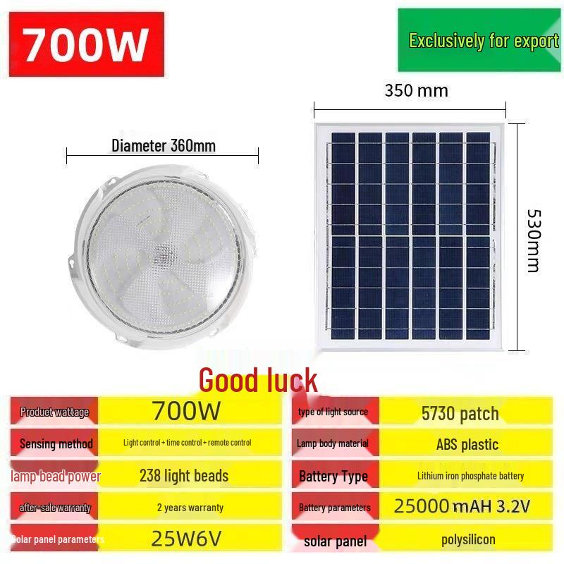 Cross-Border Solar LED Ceiling & Street Light for Indoor & Courtyard