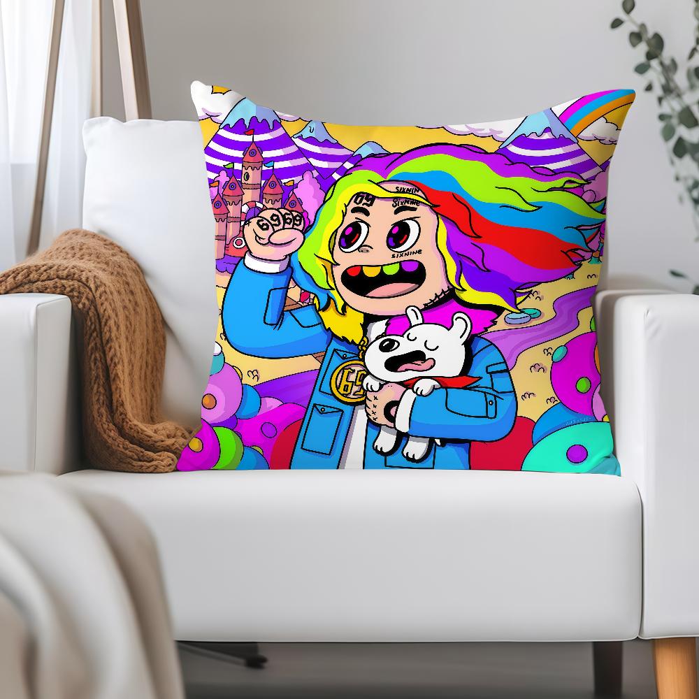 RAPPER R-6ix9ine Tapestry Pillow Case Applicable Space For Guest Rooms Interiors Cars Office House Decoration