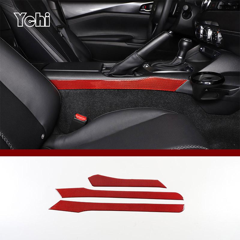 Red Soft Carbon Fiber For Mazda MX-5 NC 202016-2026 Car Center Control Interior Sticker Car Modification Accessories