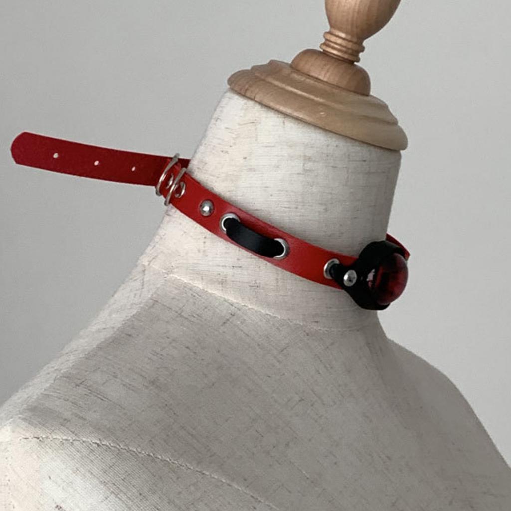 Black PU Leather Choker Necklace Adjustable Length Neckchain Punk Gothic Style Short Collar Chain Accessory for Women