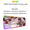 hu tao Mouse Pad RGB Gaming Mousepad Big LED Pad PC Desk Mat Luminous Mouse Pad Large Keyboard Mats Table Rug With Backlit