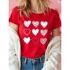 Rotes Herz Aufdruck Damen T-Shirts Mode Streetwear Kurzarm T-Shirt Kleidung Lässig Weiche Damen Oberteile Valentinstag T-Shirt