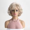 Elegant Women's Synthetic Blonde Wig with Bangs for Lady Short Curly Wigs Daily Party Costume Cosplay Heat Resistant