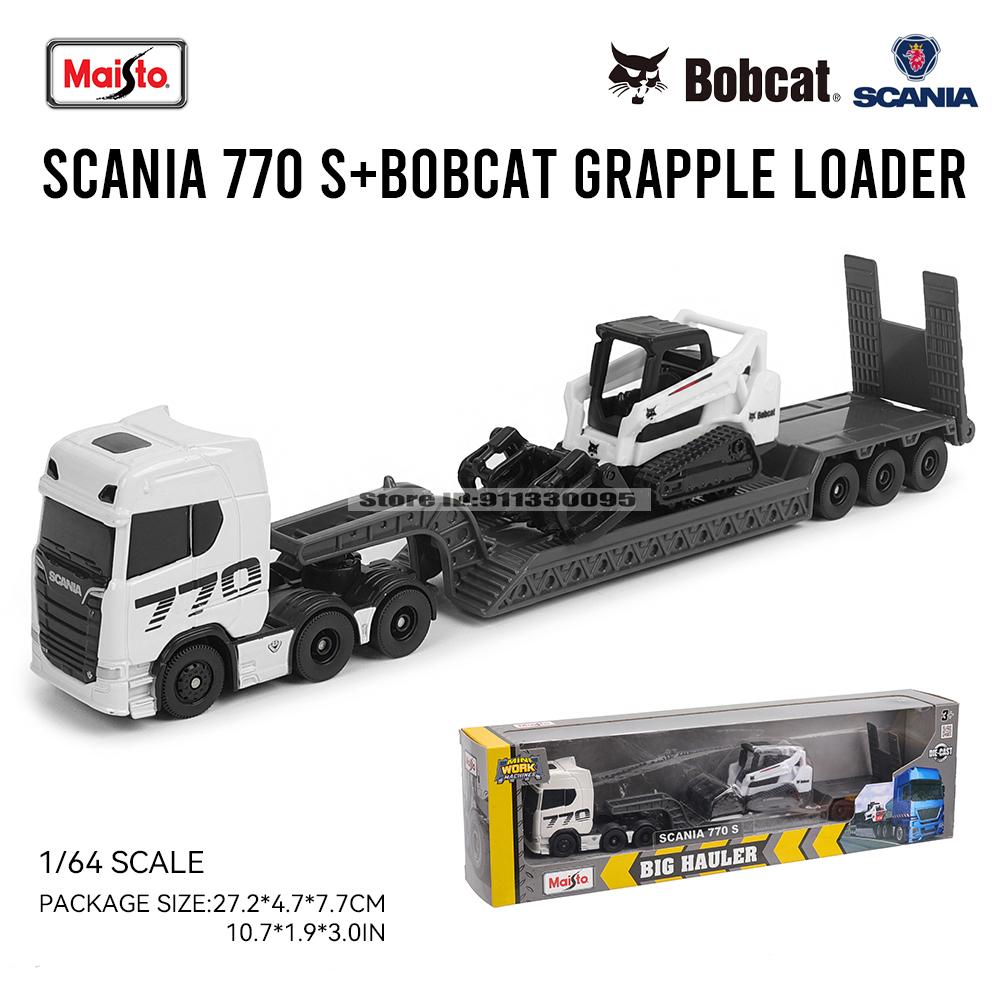 Maisto 1:64 SCANIA 770 S Volvo Gaffeltruck Transportkjøretøy Gravemaskin trykkstøpt presisjonsmodellbil Modellsamling gave
