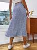 2025 Autumn Floral Print Slit A-Line Mid-Waist Long Skirt