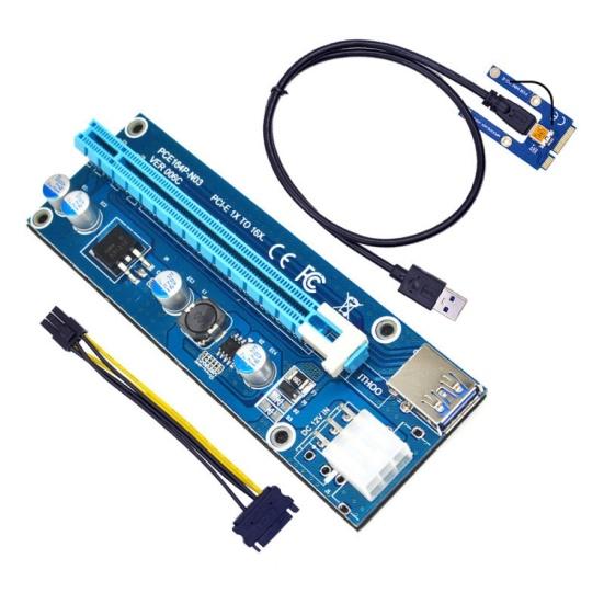 Mini PCI-E para PCI-E x16 Riser Placa Gráfica Externa + Cabo USB 60 para Laptop