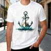 Vintage Ocean Anchor Vessel Print Tee Shirt Soft Breathable Cotton Unisex Short Sleeve 100 Cotton oversized t shirt