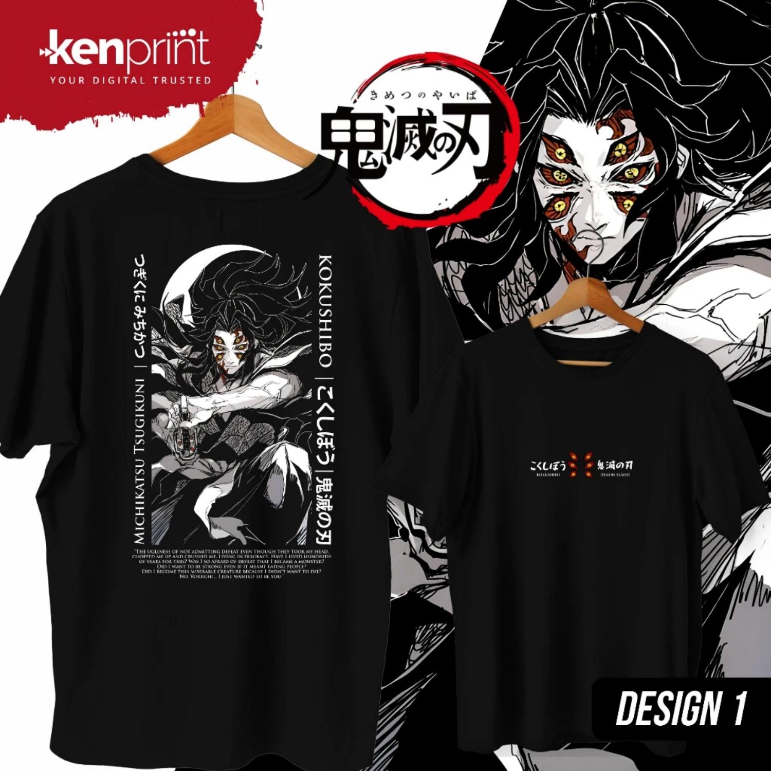 

2026 Fashion Demon Slayer Anime Kokushibo Casual Y2k Graphic Comfortable TShirt Men Women High Quality Japanese Summer Clothes S