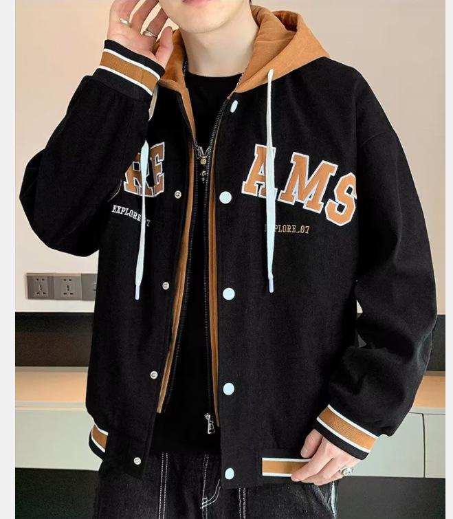 Trendy Japanese-Style Long-Sleeve Hooded Jacket for Men - Autumn/Winter All-Match Fashion
