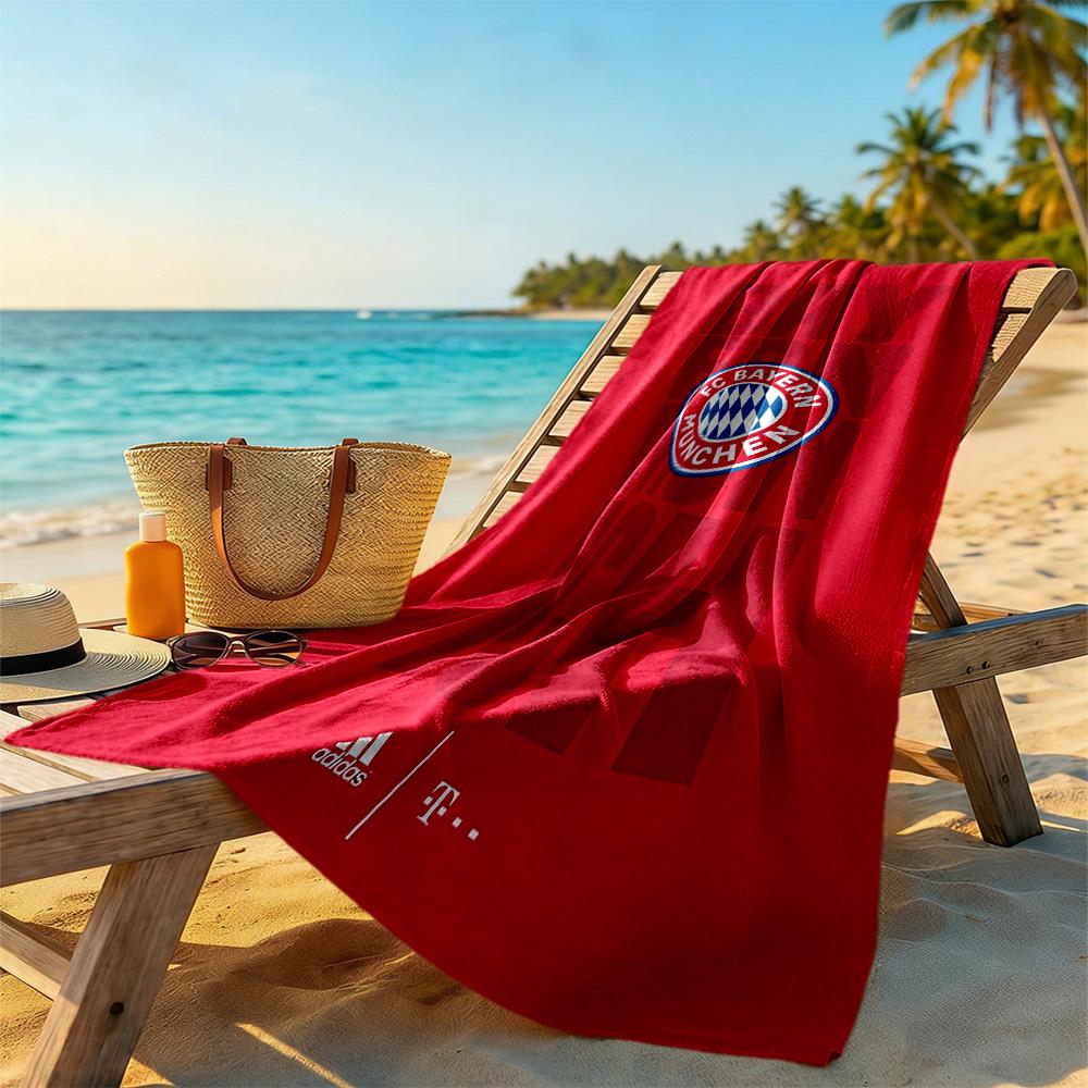 Fc Bayern Beach Towel Quick-Dry Soft Microfiber Comfortable Lightweight Perfect for Traveling Yoga Camping and Swimming