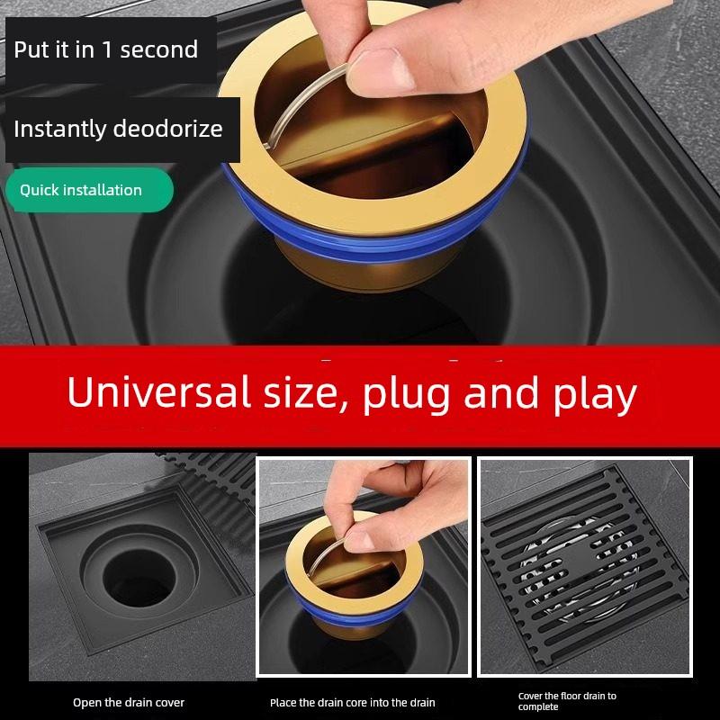 Anti-Odor Device for Bathroom Floor Drain, Universal Toilet Anti-Mosquito Drain Pipe Connector with Full Copper Core to Prevent Odor Return