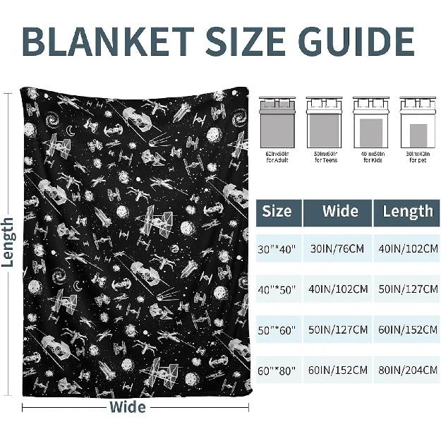 Black Spaceships Fleece Throw Blanket 40 x 50 inches for Couch Sofa Bed,Super Soft Cozy Plush Microfiber Flannel Blanket Lightweight for Women, Men