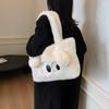 Cute cartoon plush bag women's autumn and winter handbag new large-capacity shoulder underarm bag tote plush bag