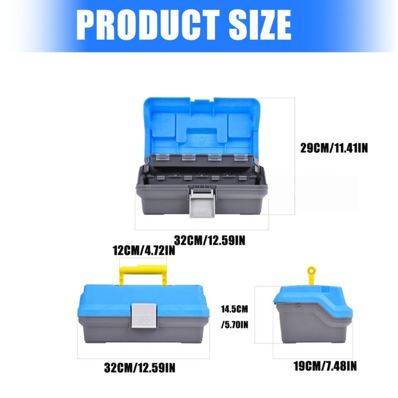 3 Layer Fishing Tackle Box Baits Lure Hook Storage Case Tray Multiple Compartment Container Box Internal Divider