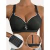 Ladies' Wireless Sports Bra - Enhanced Support, Adjustable Shoulder Straps, Comfortable Casual Wear, Non Removable Padding