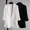 Completo Leggero in Cotone e Lino da Donna per Primavera ed Estate, Moda Casual Stile Britannico, Mini Completo in Cotone e Lino, Blazer Taglie Forti