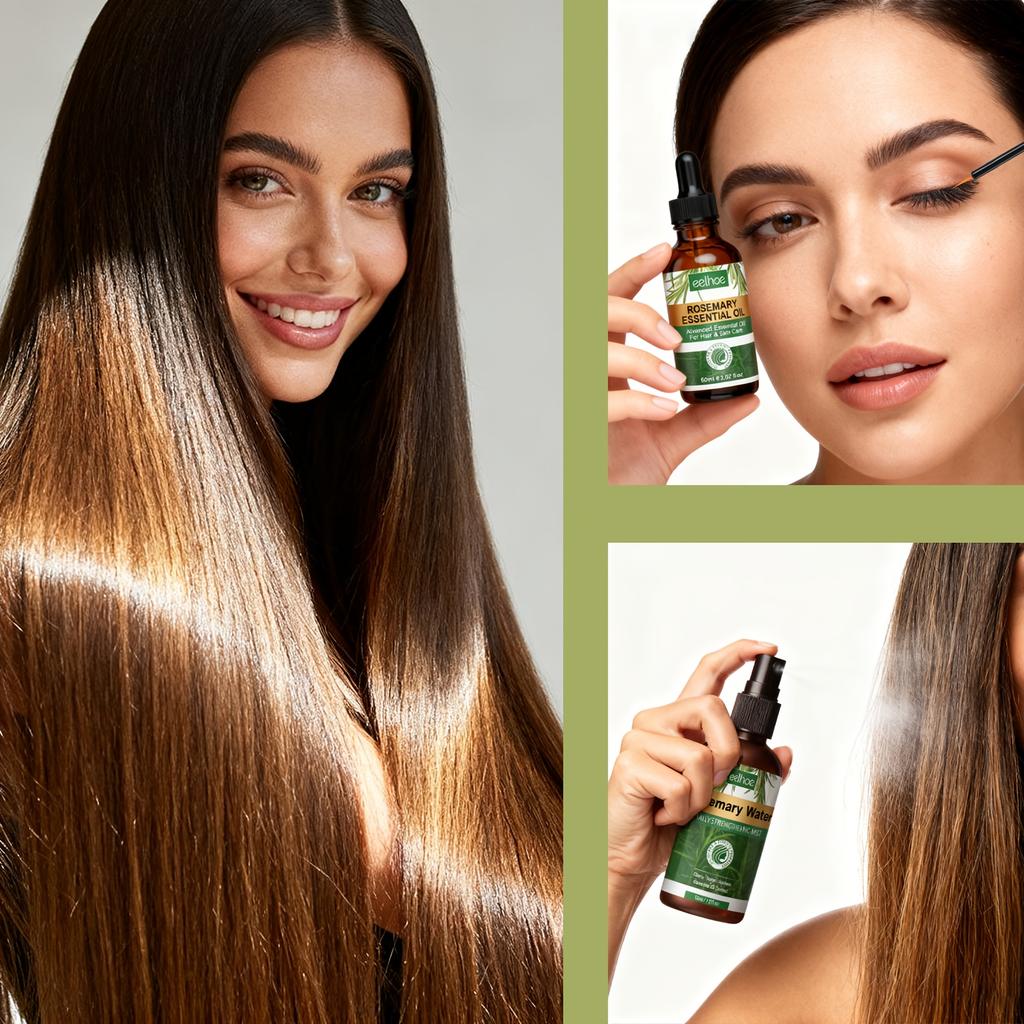 Rosmarin Haarpflege Geschenkset Feuchtigkeitsspendendes Haar für ein glattes und luftiges Gefühl Stärkt und nährt die Haarwurzeln Geeignet für Kopfhaut, Haar und Wimpern