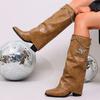 Large Size Thick High-heeled Trousers Long Boots for Women 0000 Autumn and Winter New High Boots Fashion Boots for Women Europe and America