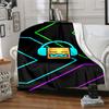 Geometry Dash Flannel Blanket Soft All-Season Throw, Design for Camping, Car Travel, Hiking Sofa, Bed, Office Perfect Gift for Parties