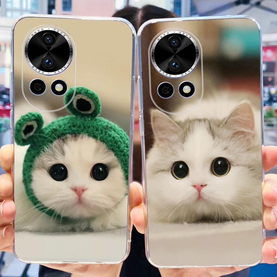 For Huawei Nova 12 Pro Nova12 Lite Nova 11i Case Transparent Soft Slim TPU Silicone Cover Bumper Nova12 Nova11i Astronaut Flower