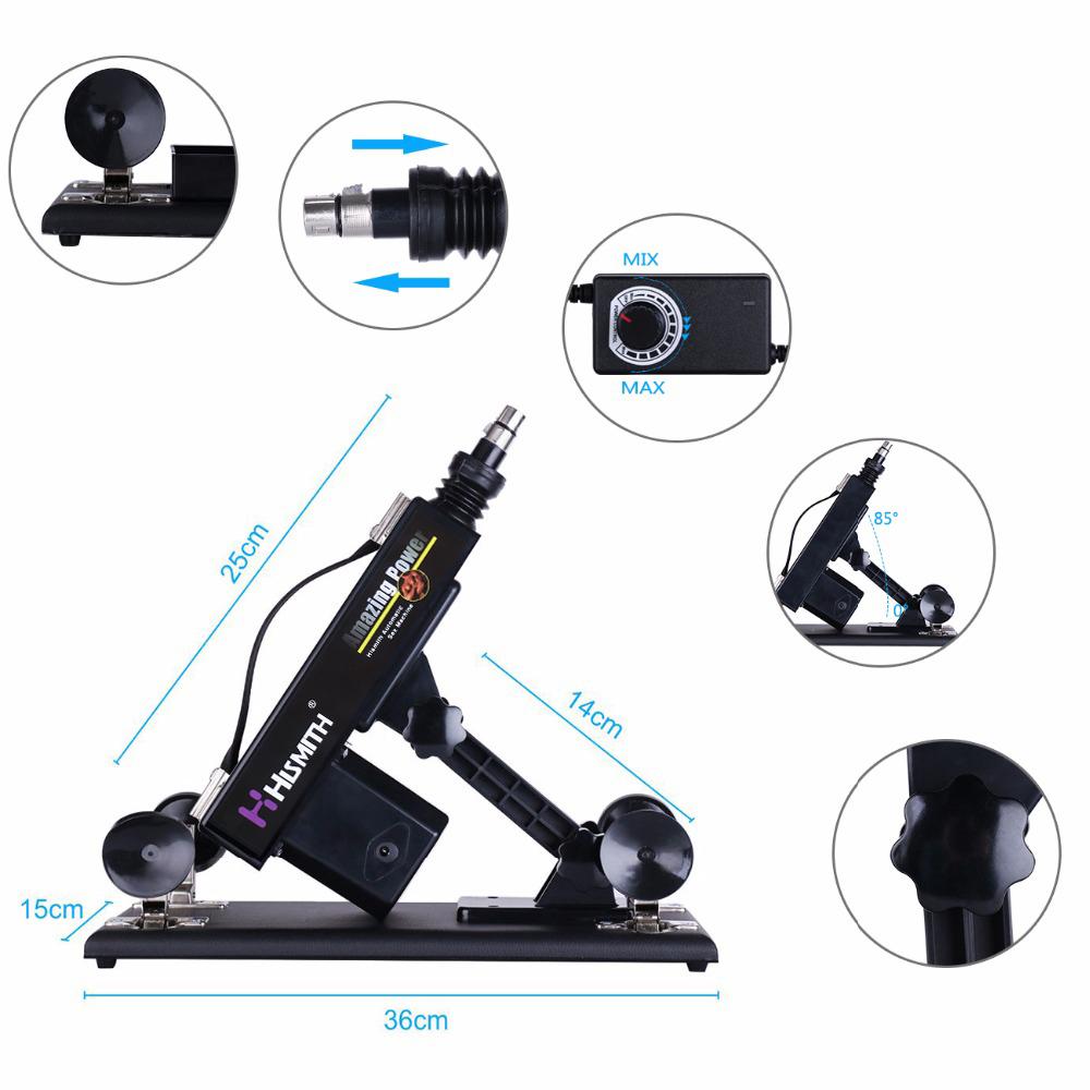 Hismith Automatische Sexmaschine Multi-Speed Vibration Analdildo 9 Zubehör Sexspielzeuge Einziehbare Sexmaschinenpistole für