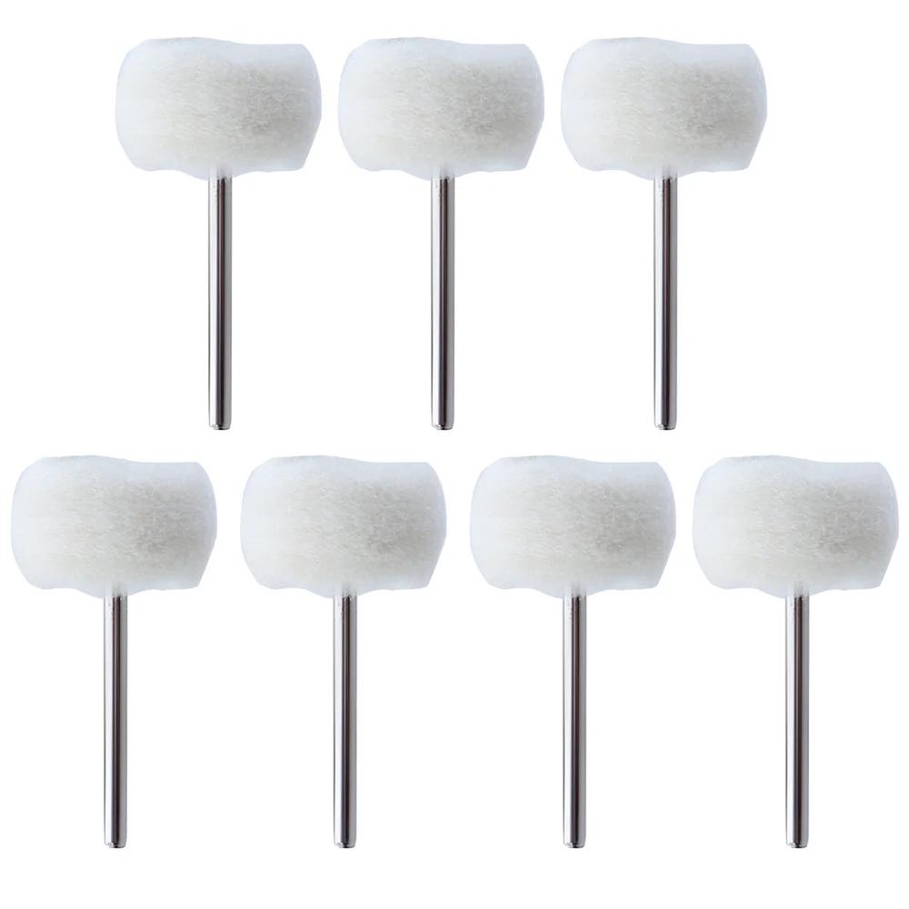 1-10pcs 3mm Felt Grinding Sanding Head Mini Polishing Brush Cotton Thread for Jade Abrasive Buffing Wheel Shank