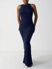 Europejska i Amerykańska Bezrękawnikowa Seksowna Sukienka Maxi Bodycon Slim-Fit