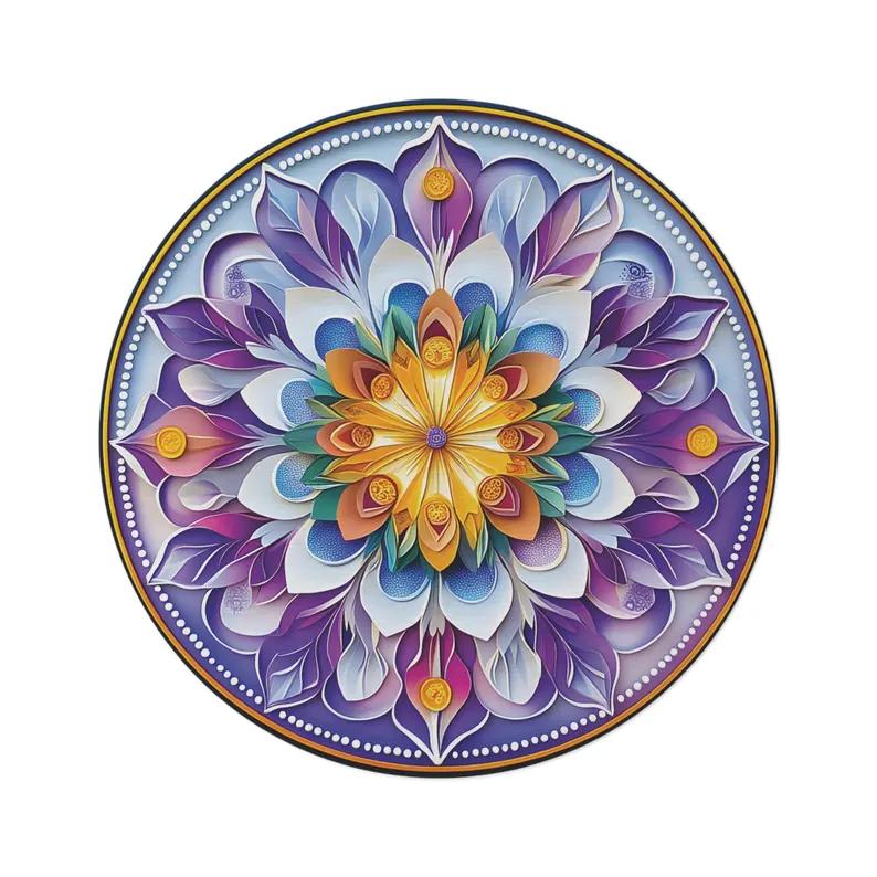 Purple Turquoise Agate Stone Rug Luxury Marble Style Carpet Purple Series Circular Carpet Purple Enthusiast Gift Home Decoration