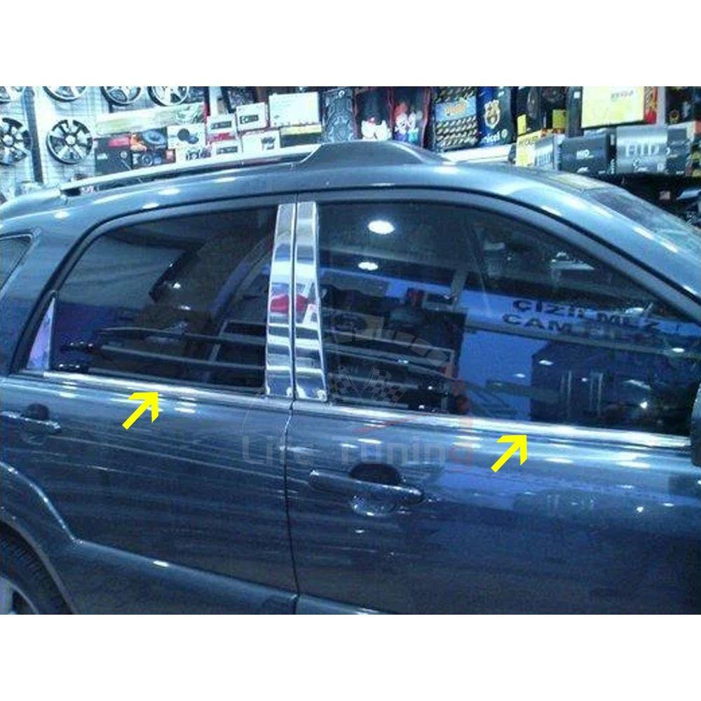 

Окантовка скла (6 шт, нерж.) Carmos - Турецька сталь для Kia Sportage 2004-2010 рр.