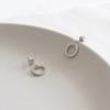 _dd06 925 Silver Round Mini Drop Earrings