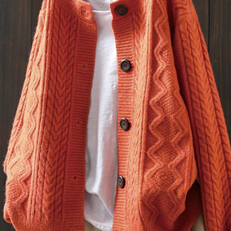 2025 Autumn and Winter New Collection Lazy Slimming Casual Simple Western-Style Women's Sweater Jacket Anti-Aging Top Knitted Cardigan