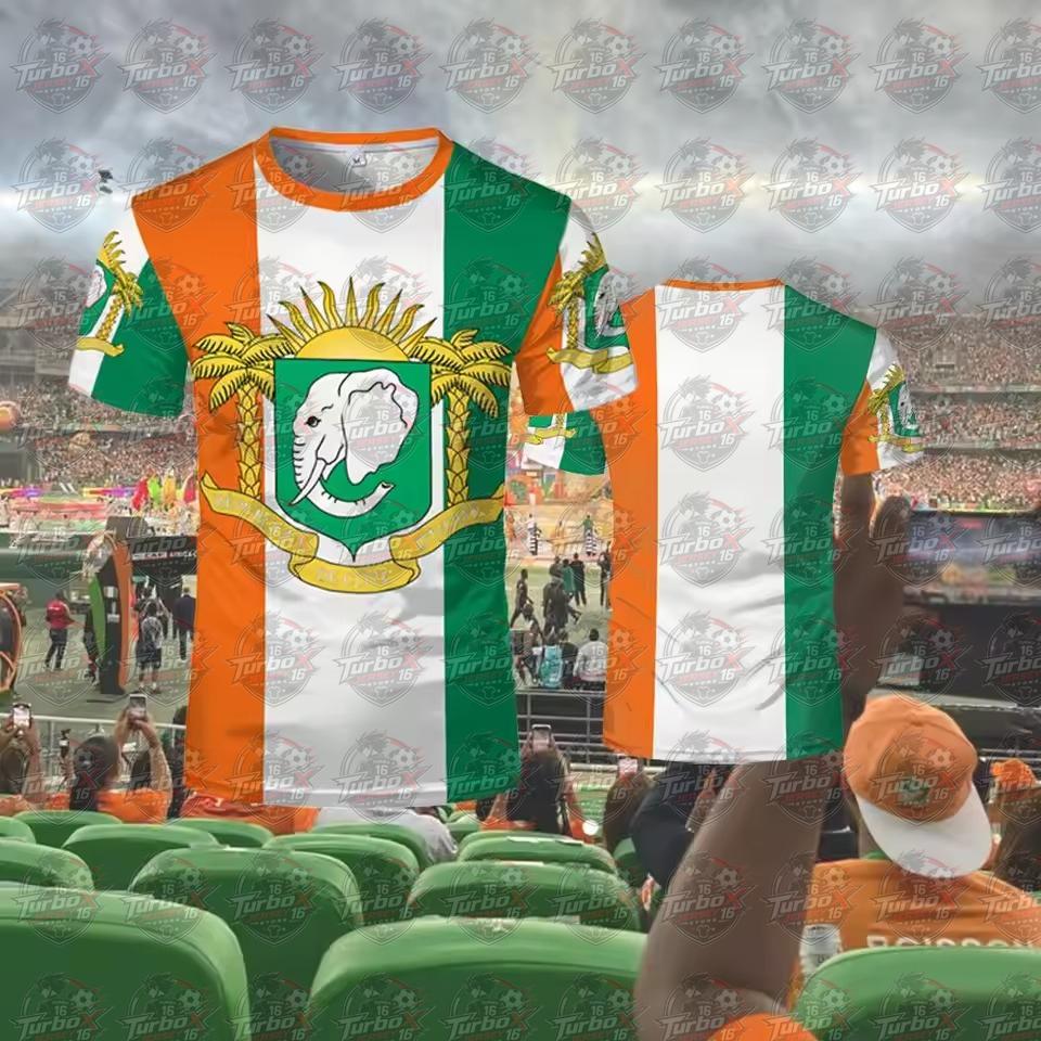 2026 New Ivory Coast Themed T-shirt Outdoor Sports Breathable Quick-drying Jersey Unisex Africa Cup Of Nations Fan Jersey