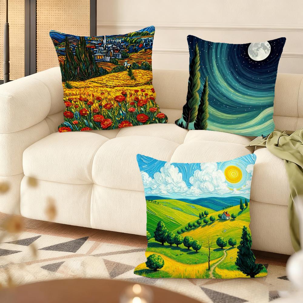 Wheat field cypress Cushion Cover Soft Plush Throw Pillow Cover  DoubleSided Printed Cushion Case  Cozy Sofa  Home Decor