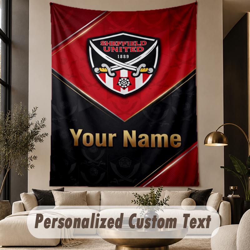 Custom Text Tapestry Sheffield United FC Print Wall Tapestry Indoor Living Room Wall Decor