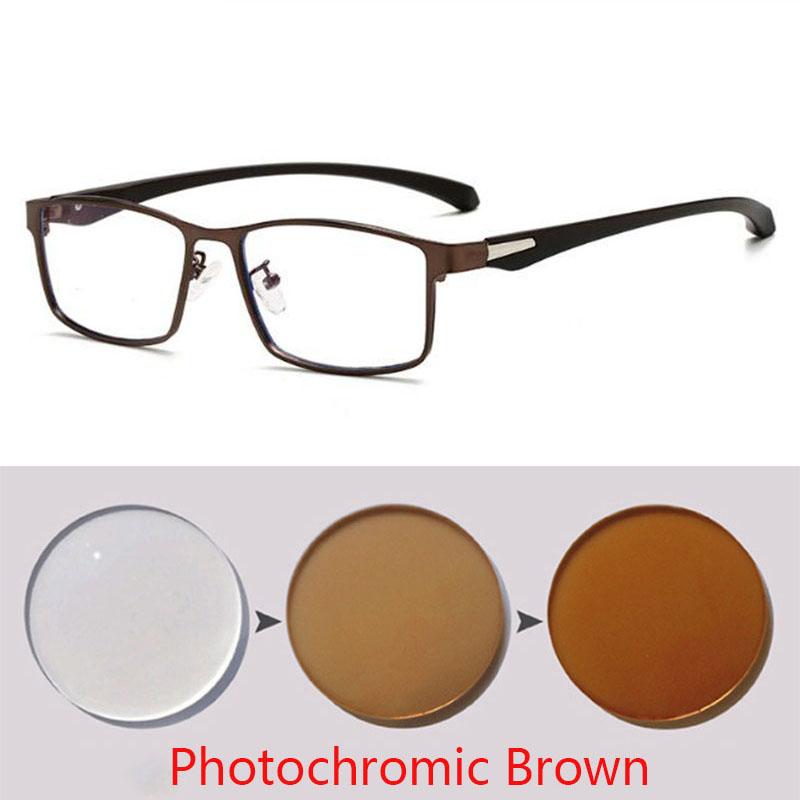 Square Finished Myopia Glasses Full Metal Frame Ultralight Shortsight Spectacles 0 -0.5 -1.0 -2.0 To -6.0
