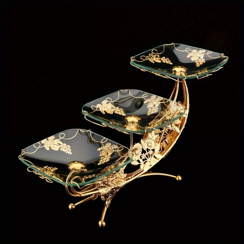 

Золотой поднос с фазами Луны – элегантный центральный элемент из металла и стекла, небесный декор журнального столика, роскошный декор для дома на Хэллоуин, Рождество золотой