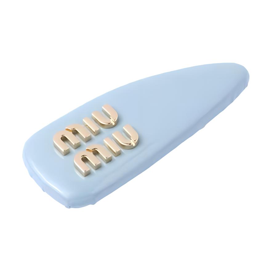 MIU MIU Engraved Logo Metal Hair Clip Women Hair Accessories Galaxy-Blue 5IF092_069_F0637