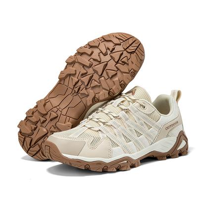 Spring and Summer New Leather Outdoor Shoes Men's Mesh Breathable Couple Mountaineering Hiking Shoes Low-top Mountaineering Shoes Women's Shoes