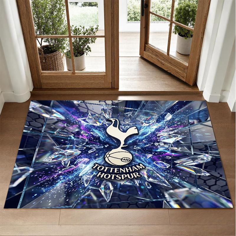 Tottenham Hotspur Design Crystal Velvet Rug Soft Decorative Mat for Bedroom Entrance