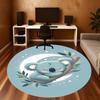 1PC Koala Moon sleep Night Round Chair mat Area Rug - Non-Slip, Floor Mat for Office, Bedroom, home decor Christmas Gift c0528084