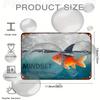 Mindset Is Everything Tin Sign  Abstract Goldfish  Shark  Vintage Wall Art for Bathroom or Office  X Inch