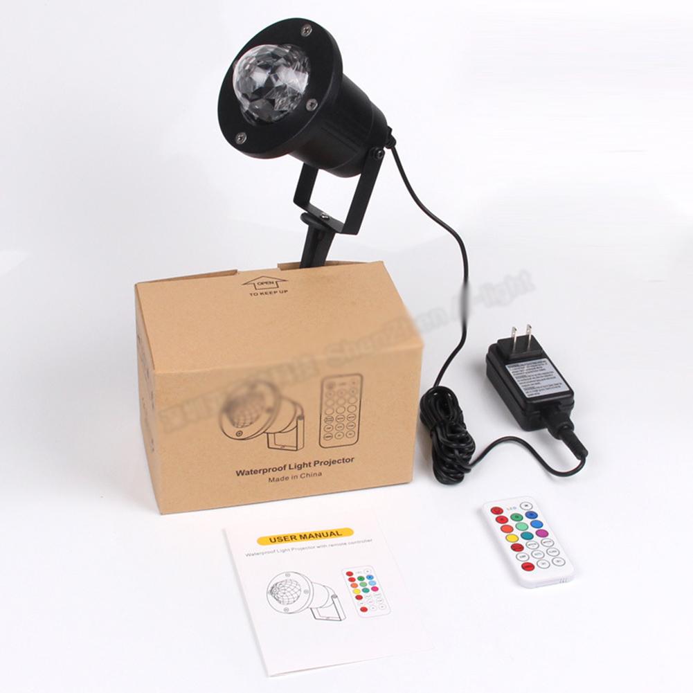

Outdoor Waterproof LED Water Wave Lights Remote Control 7 Color Courtyard Christmas Flame Marine Landscape Projection Lamp U.S. regulations#0