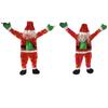 Fluffy Santa Claus Costume Hanging with LED Light Stuffed Hanging Climbing Santa Claus Suit for Xmas Tree Roof Gutter Yard Decor