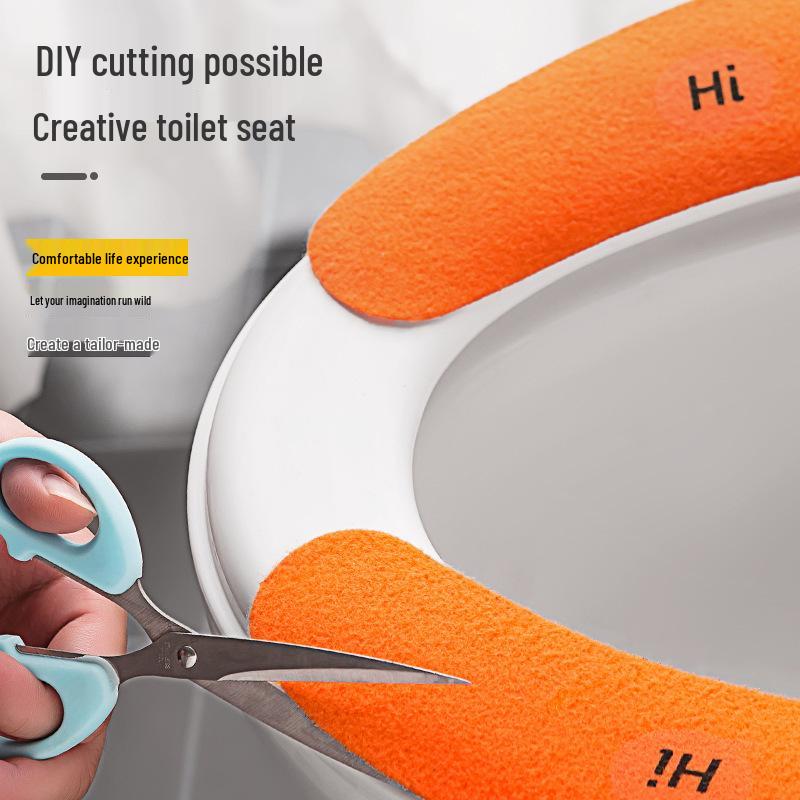 Four Seasons Cartoon Elektrostatische Toilettensitzkissenauflage - Warm, Dick, Selbstklebend, Universelle Passform