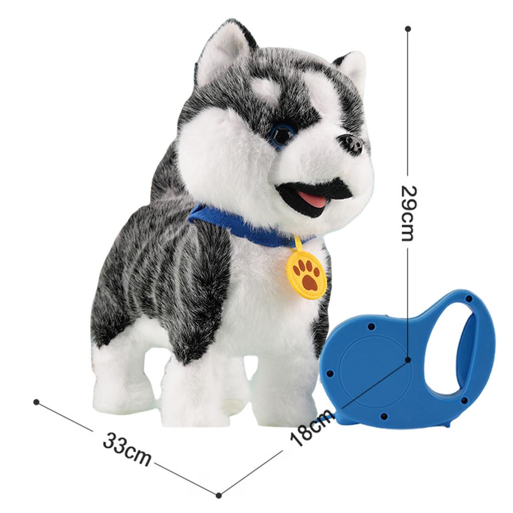 Electronic Interactive Plush Toy with Remote Control Leash Realistic Robot Puppy Toy for Ages 4 Up