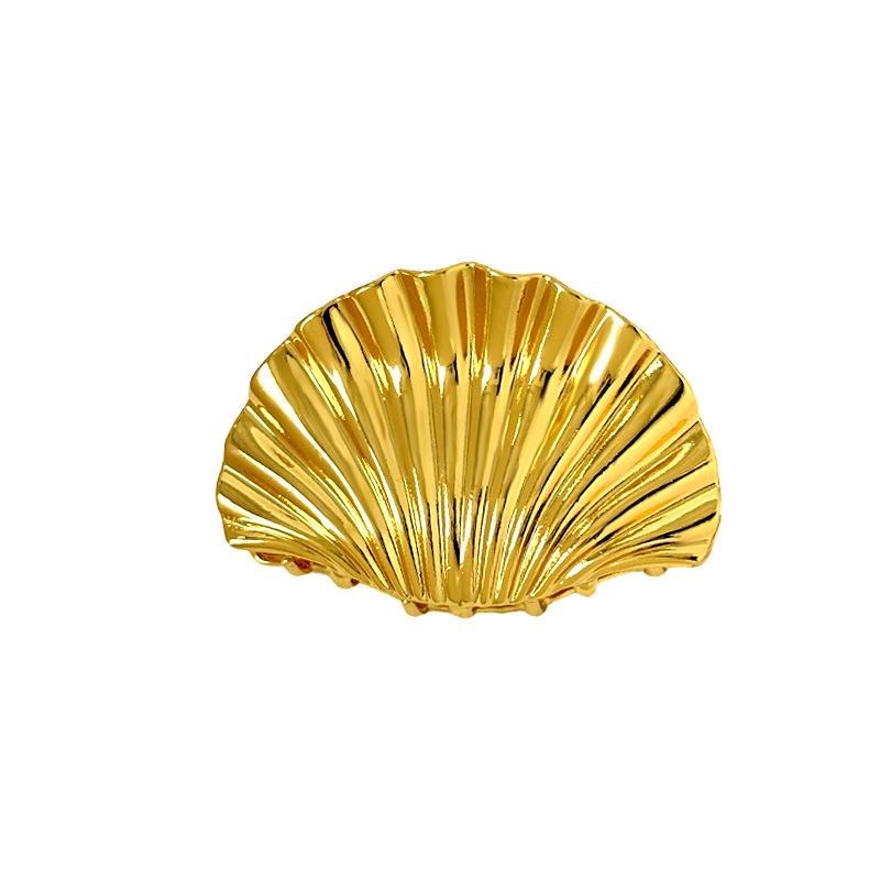 Modne złote metalowe spinki do włosów z muszli Hairwear dla kobiet Sweet Clip Crab Clamps Spinki do włosów Spinka do pazurów Modne akcesoria do włosów