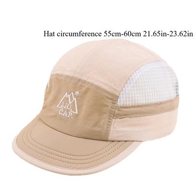 New Color Block Short Brim Baseball Cap with Mountain & Letter Prints Quick-Dry Unisex Outdoor Sun Protection Hat Perfect for