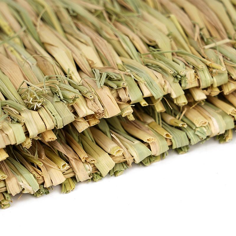 Rabbit Grass Mat Small Animal Bunny Woven Hay Mat Natural Straw Bedding Resting Cage Mat For Guinea Pig Chinchilla Hamster Rat
