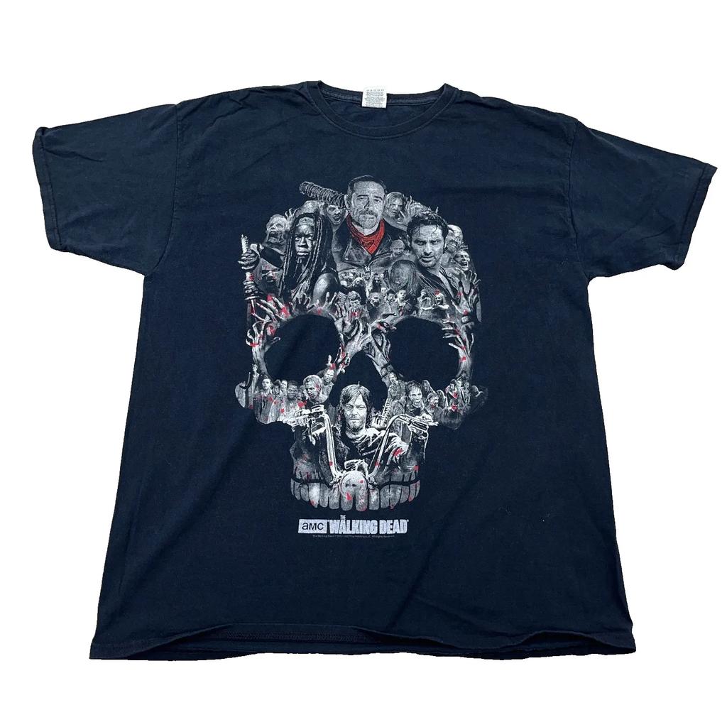 Walking Dead Shirt Unisex Xl Black Skull Zombie Horror Scary 2016 Y2k Punk Retro