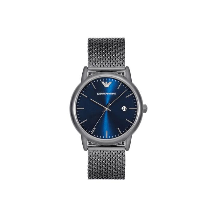 Emporio Armani Quartz Watch Stainless Steel Band Blue Dial 50M Water Resistant Men watches Silver AR11053 Blue Dial